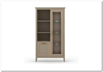 Шкаф-витрина Classic глиняный серый REG1W1D BRW