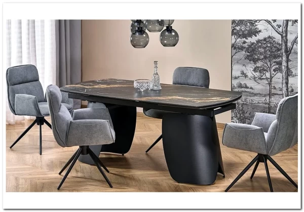 Стол обеденный Halmar FORUM 180 (черный мрамор/черный)} заказать в Санкт Петербурге по цене 131 179 руб. с доставкой в Санкт Петербург