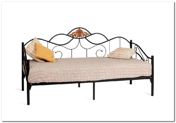 Купить Кровать Federica (mod. AT-881) 90*200 см (Day bed), красный дуб/черный с доставкой по России по цене производителя можно в магазине Другая Мебель в Санкт Петербурге
