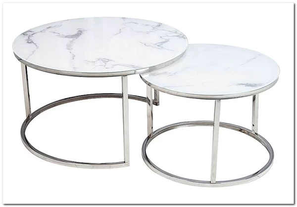 Комплект Signal ATLANTA B, 2 стола журнальных (эффект белого мрамора/хром)} заказать в Санкт Петербурге по цене 30 330 руб. с доставкой в Санкт Петербург