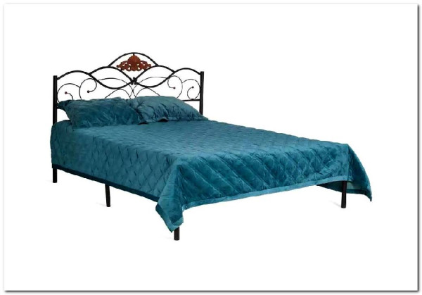 Купить Кровать Federica (mod. AT-881) 160*200 (Queen bed), красный дуб/черный с доставкой по России по цене производителя можно в магазине Другая Мебель в Санкт Петербурге
