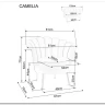 Диван SIGNAL CAMELLIA 2 Velvet Bluvel 14 (серый/золотой)} заказать в Санкт Петербурге по цене 42 092 руб. с доставкой в Санкт Петербург