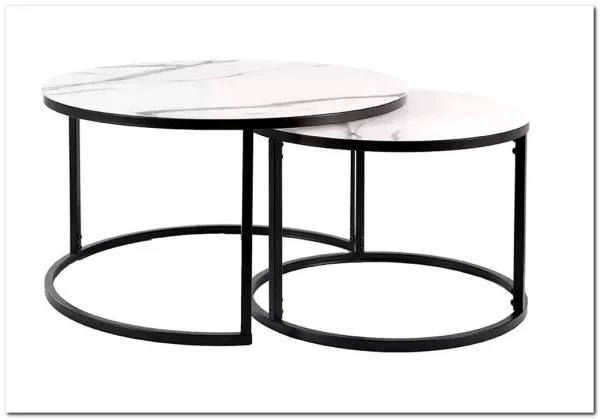 Комплект Signal ATLANTA C, 2 стола журнальных (эффект белого мрамора/черный мат)} заказать в Санкт Петербурге по цене 28 333 руб. с доставкой в Санкт Петербург