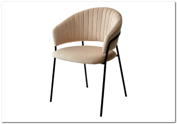 Стул ГЕММА цвет бежевый #H06 велюр / черный каркас} заказать в Санкт Петербурге по цене 6 500 руб. с доставкой в Санкт Петербург