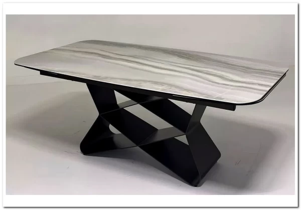 Стол ABSALON 180 ICE AGATE, керамика, стекло / Шоколадное золото каркас, ®DISAUR} заказать в Санкт Петербурге по цене 109 700 руб. с доставкой в Санкт Петербург