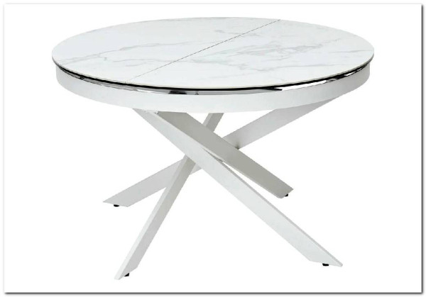 Стол TRENTO 120 HIGH GLOSS STATUARIO Белый мрамор глянцевый, керамика/ белый каркас} заказать в Санкт Петербурге по цене 73 620 руб. с доставкой в Санкт Петербург