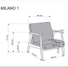 Кресло HALMAR MILANO 1S tap. Castel 15 бежевый/орех} заказать в Санкт Петербурге по цене 32 700 руб. с доставкой в Санкт Петербург
