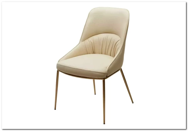 Стул АБРИОЛА (ABRIOLA) цвет МОЛОЧНЫЙ Milk T1-02, экокожа / шампань, ®DISAUR} заказать в Санкт Петербурге по цене 12 650 руб. с доставкой в Санкт Петербург