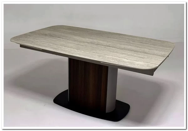 Стол DAGFINN 160 IVORY TRAVERTINE SOLID CERAMIC / Кофе / Орех, ®DISAUR} заказать в Санкт Петербурге по цене 95 600 руб. с доставкой в Санкт Петербург