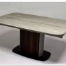 Стол DAGFINN 160 IVORY TRAVERTINE SOLID CERAMIC / Кофе / Орех, ®DISAUR} заказать в Санкт Петербурге по цене 95 600 руб. с доставкой в Санкт Петербург