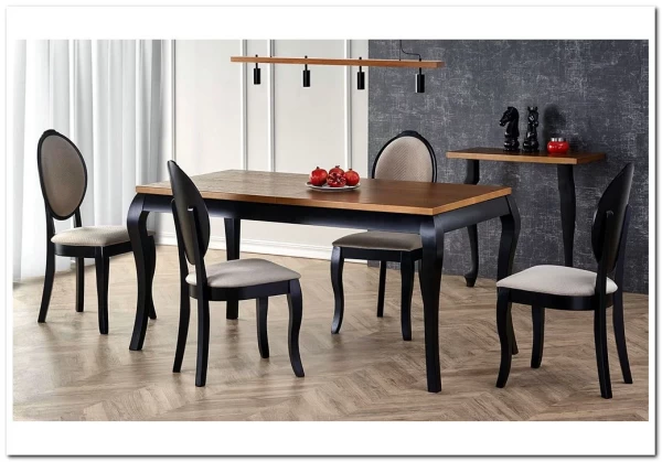 Стол Halmar WINDSOR раскладной (дуб темный/черный)} заказать в Санкт Петербурге по цене 77 959 руб. с доставкой в Санкт Петербург