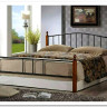 Купить Кровать AT-915 дерево гевея/металл 160*200 (Queen bed), красный дуб/черный с доставкой по России по цене производителя можно в магазине Другая Мебель в Санкт Петербурге