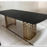 Стол CHIAVARI 220 KL-116 Черный мрамор матовый, итальянская керамика / бронзовый, DISAUR} заказать в Санкт Петербурге по цене 84 420 руб. с доставкой в Санкт Петербург