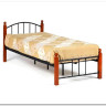 Купить Кровать AT-915 дерево гевея/металл 90*200 (Single bed), красный дуб/черный с доставкой по России по цене производителя можно в магазине Другая Мебель в Санкт Петербурге