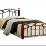 Купить Кровать AT-126 дерево гевея/металл 90*200 (Single bed), красный дуб/черный с доставкой по России по цене производителя можно в магазине Другая Мебель в Санкт Петербурге