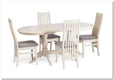 Стул DOLCE мягкое сидение бук, ivory white, велюр Tenerife Ultimate grey