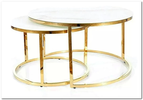 Комплект Signal MUSE, 2 стола журнальных эффект белого мрамора/золотой} заказать в Санкт Петербурге по цене 63 068 руб. с доставкой в Санкт Петербург
