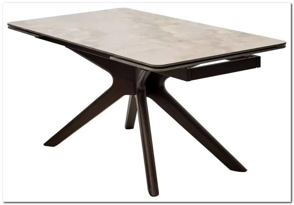 Стол ЭДЕР (EDER) 160 цвет АМБЕР ЖАДЕ (GLOSS AMBER JADE SOLID CERAMIC) / ОРЕХ, ®DISAUR} заказать в Санкт Петербурге по цене 105 300 руб. с доставкой в Санкт Петербург