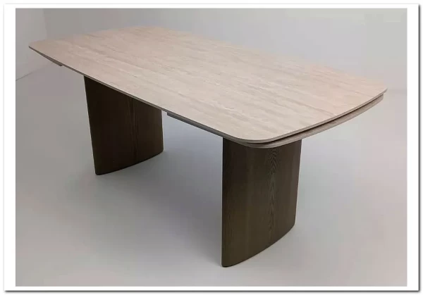 Стол CALVIN 180 MATTE ROME TRAVERTINE SOLID CERAMIC / Серый дуб, ®DISAUR} заказать в Санкт Петербурге по цене 96 050 руб. с доставкой в Санкт Петербург