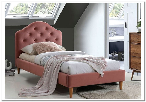 Кровать Signal CHLOE VELVET BLUVEL 52 (античный розовый/дуб) 90/200} заказать в Санкт Петербурге по цене 44 292 руб. с доставкой в Санкт Петербург