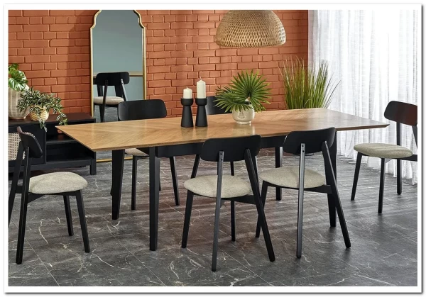 Стол обеденный Halmar EDMONDO 160 раскладной (дуб/черный)} заказать в Санкт Петербурге по цене 104 586 руб. с доставкой в Санкт Петербург