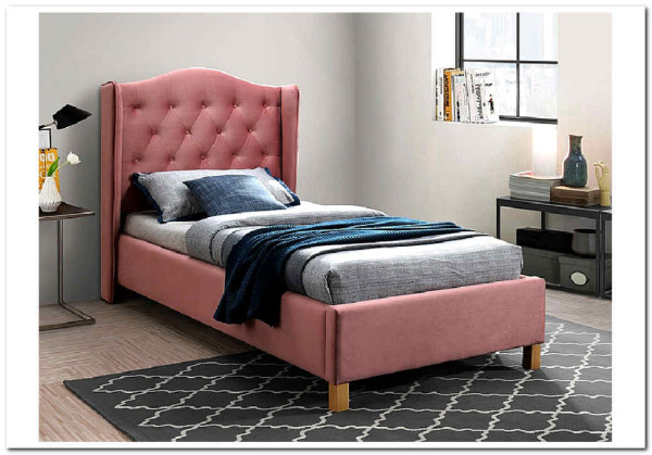 Кровать Signal ASPEN VELVET BLUVEL 52 (античный розовый/дуб) 90/200} заказать в Санкт Петербурге по цене 52 214 руб. с доставкой в Санкт Петербург