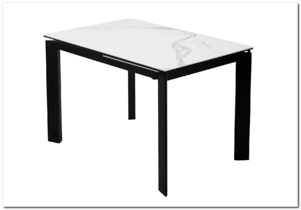 Стол CORNER 120 MATTE STATUARIO Белый мрамор матовый керамика, стекло/ черный каркас, DISAUR} заказать в Санкт Петербурге по цене 59 400 руб. с доставкой в Санкт Петербург