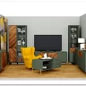 Витрина Siena REG1W1D/140 дымчатый зеленый/дуб вотан BRW} заказать в Санкт Петербурге по цене 33 980 руб. с доставкой в Санкт Петербург