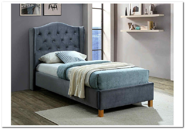 Кровать Signal ASPEN VELVET BLUVEL 14 (серый/дуб) 90/200} заказать в Санкт Петербурге по цене 52 214 руб. с доставкой в Санкт Петербург