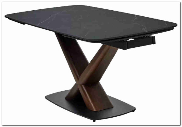 Стол BLANCO 160 MATT BLACK MARBLE SOLID CERAMIC / Орех, DISAUR} заказать в Санкт Петербурге по цене 102 000 руб. с доставкой в Санкт Петербург