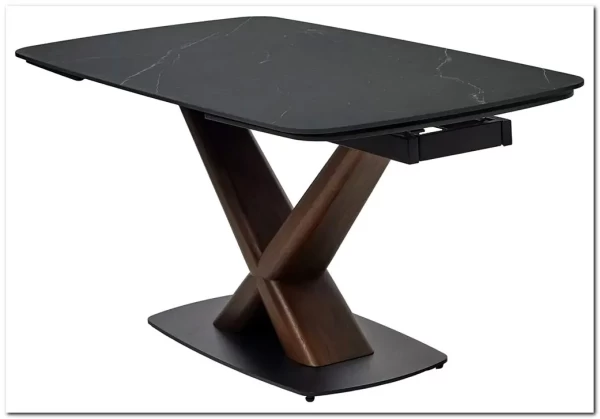 Стол BLANCO 160 MATT BLACK MARBLE SOLID CERAMIC / Орех, DISAUR} заказать в Санкт Петербурге по цене 106 800 руб. с доставкой в Санкт Петербург Стол BLANCO 160 MATT BLACK MARBLE SOLID CERAMIC / Орех, DISAUR} заказать в Санкт Петербурге по цене 106 800 руб. с доставкой в Санкт Петербург