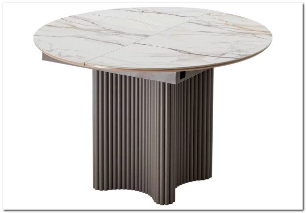 Стол АДАЖИО 115 КРУГЛЫЙ GILT WHITE, керамика / Латте каркас} заказать в Санкт Петербурге по цене 60 650 руб. с доставкой в Санкт Петербург