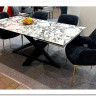Стол VICENZA 180 раскладной GLOSS BULGARI WHITE, керамика / Черный, DISAUR} заказать в Санкт Петербурге по цене 69 930 руб. с доставкой в Санкт Петербург