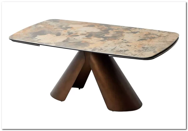 Стол КАЛЬДЕРОН (CALDERON) 180 цвет TL-137 матовый, исп керамика / МЕДНЫЙ БРАШИРОВАННЫЙ, ®DISAUR} заказать в Санкт Петербурге по цене 140 850 руб. с доставкой в Санкт Петербург