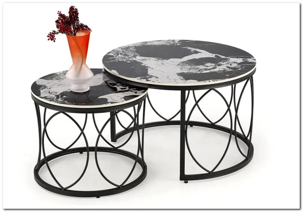 Комплект Halmar ALEXANDRA, 2 стола журнальных (черный мрамор/черный)} заказать в Санкт Петербурге по цене 28 214 руб. с доставкой в Санкт Петербург
