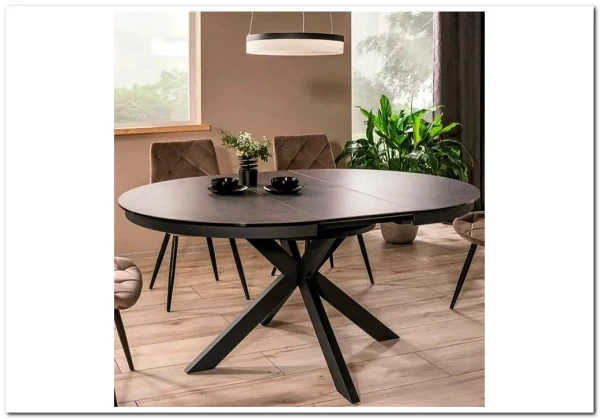 Стол обеденный Signal PORTO Ceramic 120 раскладной (темно-серый мрамор/черный мат)} заказать в Санкт Петербурге по цене 135 701 руб. с доставкой в Санкт Петербург