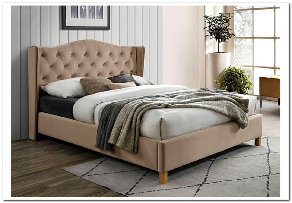 Кровать Signal ASPEN VELVET BLUVEL 28 (бежевый/дуб) 160/200} заказать в Санкт Петербурге по цене 62 781 руб. с доставкой в Санкт Петербург