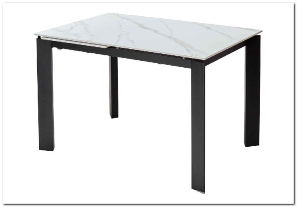 Стол CORNER 120 MATT WHITE MARBLE SOLID CERAMIC / BLACK} заказать в Санкт Петербурге по цене 53 750 руб. с доставкой в Санкт Петербург