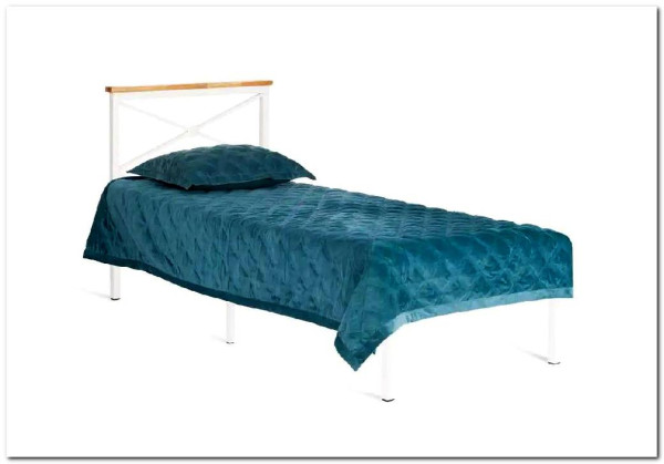 Купить Кровать Iris (mod.9311) дерево гевея/металл, 90*200 см (Single bed), Белый (White) с доставкой по России по цене производителя можно в магазине Другая Мебель в Санкт Петербурге