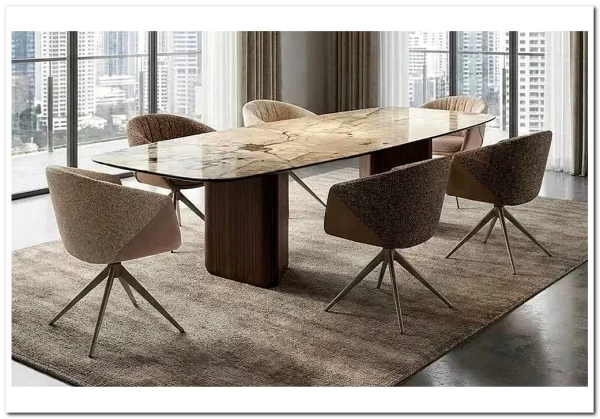 Стол ТЕРРА (TERRA) 240 (360) БЕЖЕВЫЙ МРАМОР TL-331, испанская керамика / Орех, ®DISAUR} заказать в Санкт Петербурге по цене 203 800 руб. с доставкой в Санкт Петербург