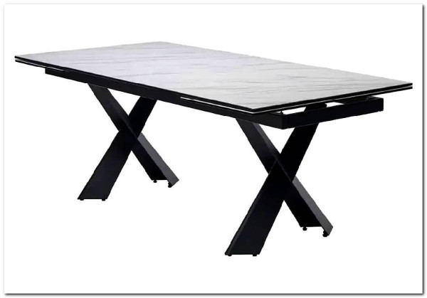 Стол ORISTANO 200 MARBLES KL-99 Белый мрамор матовый, итальянская керамика/ черный каркас, DISAUR} заказать в Санкт Петербурге по цене 99 040 руб. с доставкой в Санкт Петербург