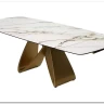 Стол ПАЛАСИО (PALACIO) 180 цвет KL-188 Контрастный мрамор матовый, итал керамика/ ШАМПАНЬ, ®DISAUR} заказать в Санкт Петербурге по цене 149 150 руб. с доставкой в Санкт Петербург