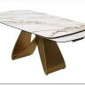 Стол ПАЛАСИО (PALACIO) 180 цвет KL-188 Контрастный мрамор матовый, итал керамика/ ШАМПАНЬ, ®DISAUR} заказать в Санкт Петербурге по цене 149 150 руб. с доставкой в Санкт Петербург