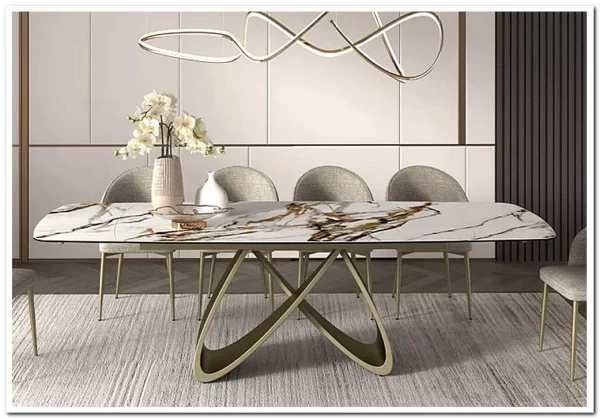 Стол ПАЛАСИО (PALACIO) 180 цвет KL-188 Контрастный мрамор матовый, итал керамика/ ШАМПАНЬ, ®DISAUR} заказать в Санкт Петербурге по цене 149 150 руб. с доставкой в Санкт Петербург