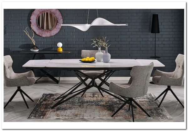 Стол обеденный Halmar ALFREDO 160 (белый мрамор/черный)} заказать в Санкт Петербурге по цене 59 488 руб. с доставкой в Санкт Петербург