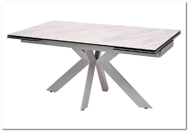 Стол BELLUNO 160 MARBLES KL-99 Белый мрамор матовый итальянская керамика/ белый каркас} заказать в Санкт Петербурге по цене 99 320 руб. с доставкой в Санкт Петербург