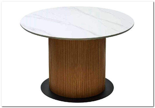Стол MESA D120 цвет БЕЛЫЙ МРАМОР M326 / Каркас OAK, DISAUR} заказать в Санкт Петербурге по цене 68 300 руб. с доставкой в Санкт Петербург