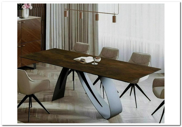 Стол обеденный Signal DIUNA Ceramic 160 раскланой (Ossido Bruno коричневый/черный мат)} заказать в Санкт Петербурге по цене 156 634 руб. с доставкой в Санкт Петербург